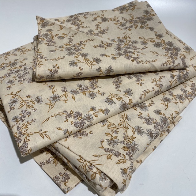 SHEET SET, Brown Floral (2 Sheets, 2 Pillowcases) - Double